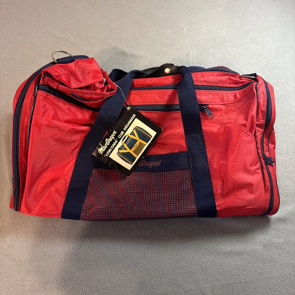 Vintage Retro 90's MacGregor Sport Duffle Bag Teal Red 24x12x11" Large